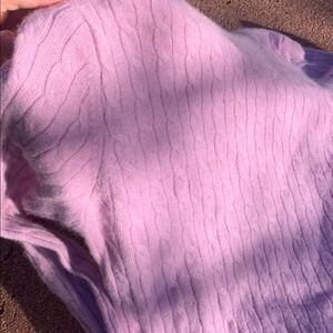 Valerie Stevens Pink Cashmere Cable Knit Sweater